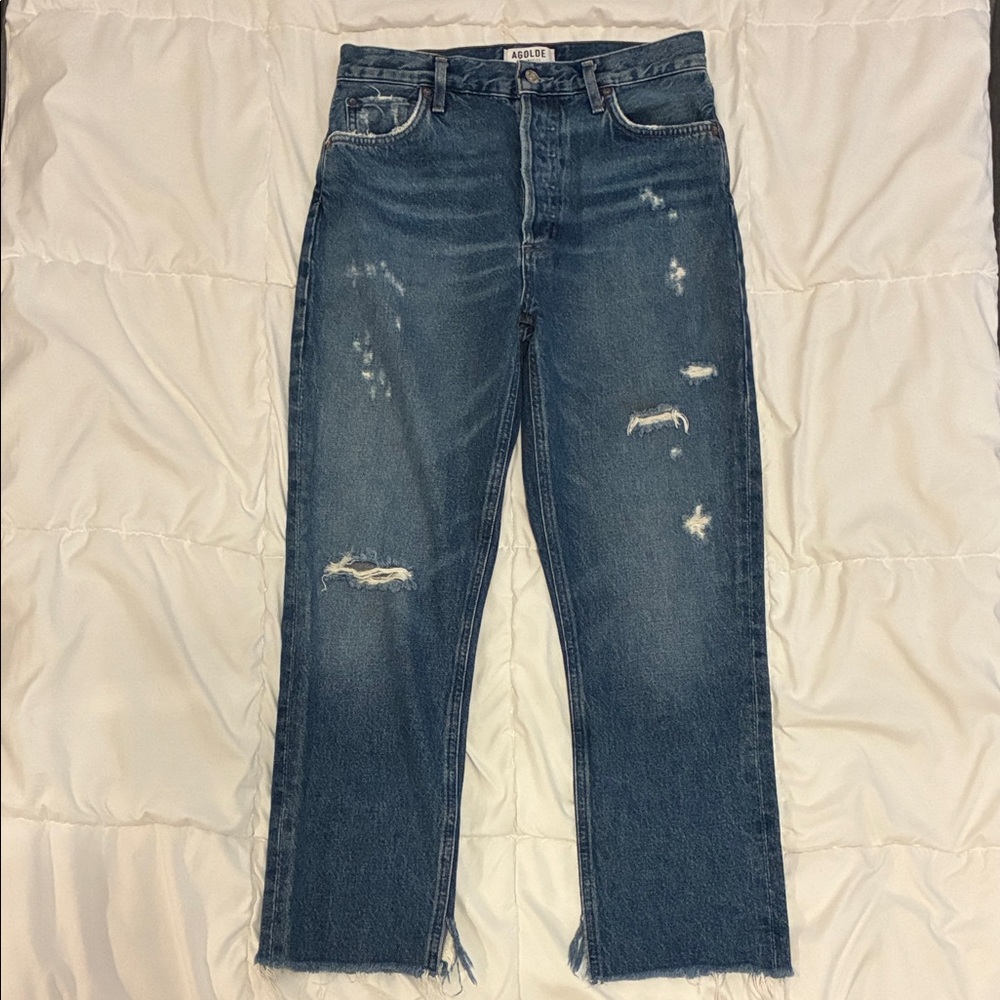 AGOLDE Jeans women’s Feel Good Distressed Raw Hem Size 26